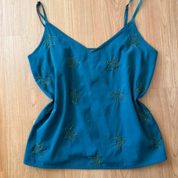 Teal Star Embellished Women's Top - Picture 1 of 3